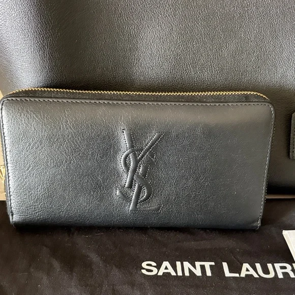 Saint Laurent Classic Black Leather Tote and Wallet - Picture 3 of 16